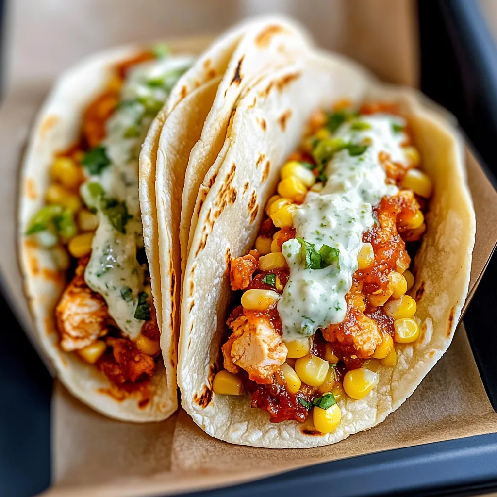 Chicken Street Corn Tacos with Jalapeño Lime Ranch